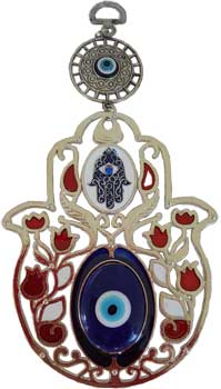 (image for) Fatima Flower Evil Eye wall hanging - Click Image to Close