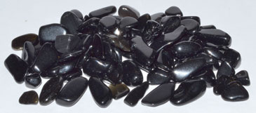 (image for) 1 lb Obsidian, Black tumbled chips 7-9mm