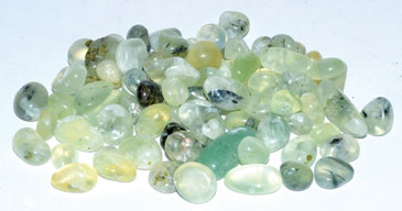 (image for) 1 lb Prehnite, Green tumbled chips 6-8mm