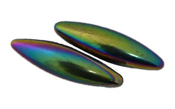 (image for) 60mm Rainbow Magnetic Hematite Oval pair