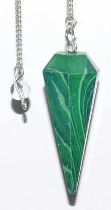 (image for) 6-sided Malachite pendulum - Click Image to Close