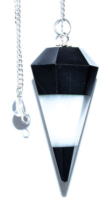 (image for) 6-sided Tourmaline & White Agate pendulum