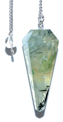 (image for) 6-sided Prehnite pendulum