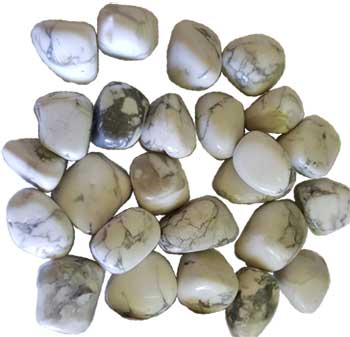 (image for) 1 lb Howlite, White tumbled stones