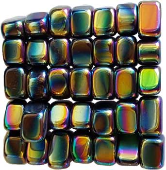 (image for) 1 lb Magnetic Hematite Rainbow tumbled stones