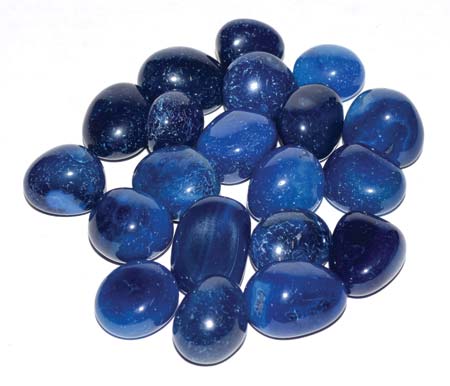 (image for) 1 lb Onyx, Blue tumbled stones (heat treated)