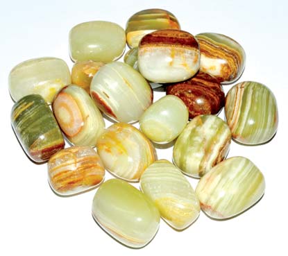 (image for) 1 lb Onyx, Green tumbled stones