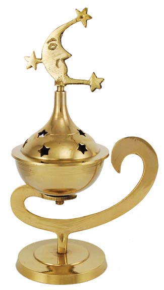 (image for) Lotus incense burner, antique bronze - Click Image to Close