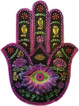 (image for) Black & Fuchia Hamsa incense burner