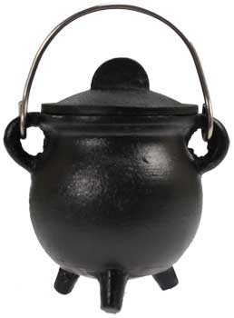 (image for) Plain cast iron cauldron w/ lid 3" - Click Image to Close