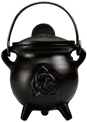 (image for) Plain cast iron cauldron w/ lid 3" - Click Image to Close