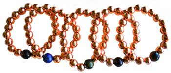 (image for) 10mm Copper with asst stone bracelet