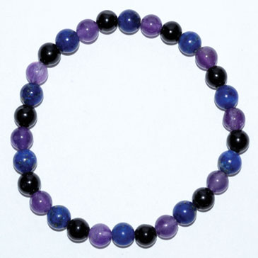 (image for) 6mm Amethyst, Lapis, Black Tourmaline