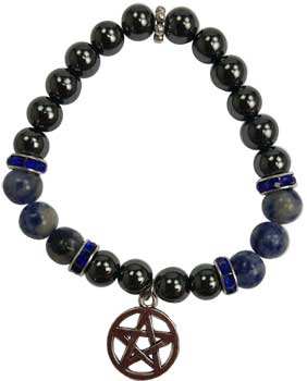 (image for) 8mm Hematite/ Sodalite Pentagram - Click Image to Close