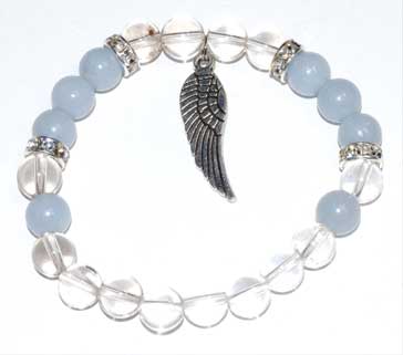 (image for) 8mm Quartz & Angelite/ Angel Wing - Click Image to Close