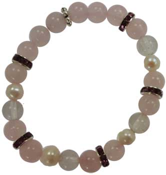 (image for) 8mm Rose Quartz/ Quartz - Click Image to Close