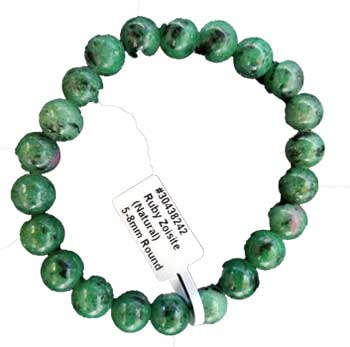 (image for) 5mm - 8mm Ruby Zoisite bracelet - Click Image to Close