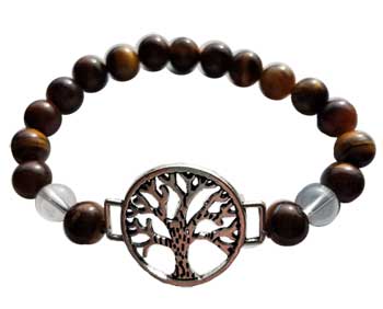 (image for) 8mm Tiger Eye/ Quartz with Tree of Life - Click Image to Close