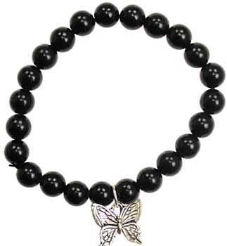 (image for) Black Obsidian Hope Butterfly silver - Click Image to Close