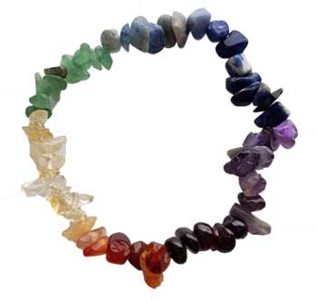 (image for) 7 Chakra chip bracelet - Click Image to Close