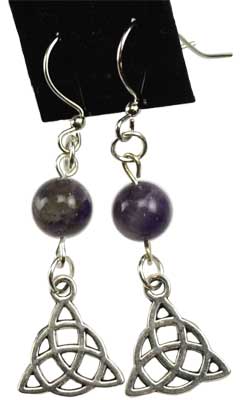 (image for) Amethyst Triquetra earrings