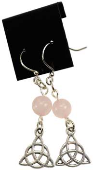 (image for) Rose Quartz Triquetra earrings - Click Image to Close
