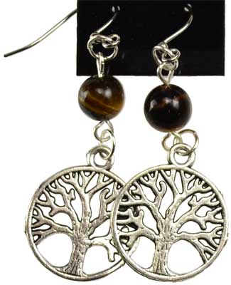 (image for) Tigers Eye Tree of Life earrings