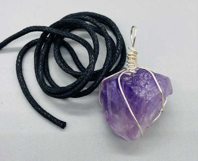 (image for) Amethyst wire wrapped pendant