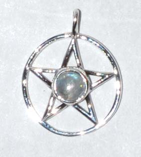 (image for) 11/16" Pentagram Moonstone sterling - Click Image to Close