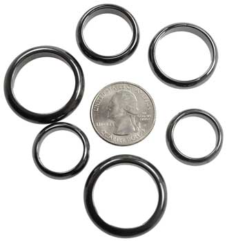 (image for) 6mm Magnetic Hematite rings 50/bag