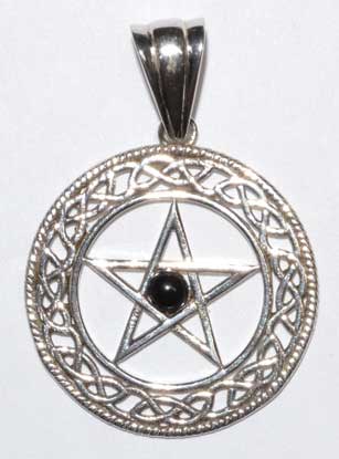 (image for) Pentacle black obsidian pendant