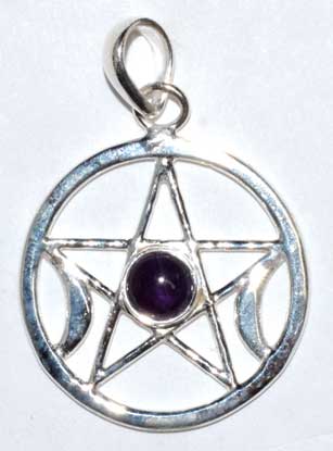 (image for) Pentacle moon amethyst pendant