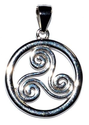 (image for) 5/8" Trinity Spiral sterling pendant