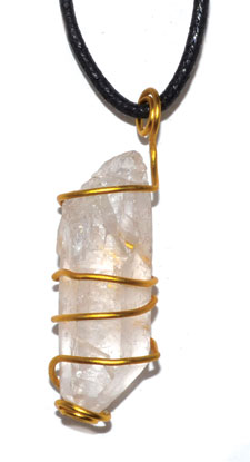 (image for) Quartz wire wrapped pendant