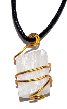 (image for) Selenite wire wrapped necklace