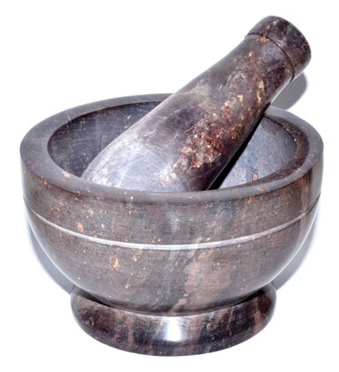(image for) 4" Natural mortar and pestle set