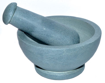(image for) 4 1/2" Grey mortar and pestle set