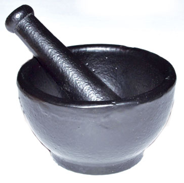 (image for) 2 3/4" Cast Iron mortar and pestle set