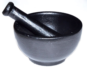 (image for) 3 1/2" Cast Iron mortar and pestle set