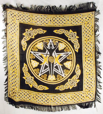 (image for) Pentagram Goddess altar cloth