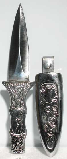 (image for) Engraved Silver Boot athame