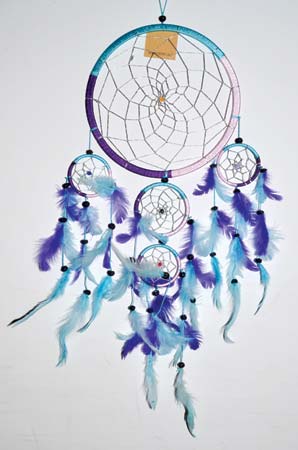 (image for) 8 1/2" 5 Rings multi dream catcher - Click Image to Close