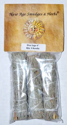 (image for) Blue Sage smudge 3pk 4" - Click Image to Close