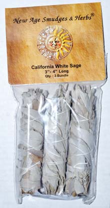 (image for) White Sage smudge 3pk 3" - Click Image to Close
