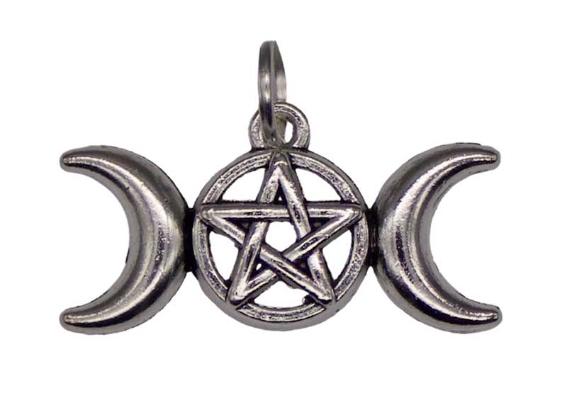 (image for) 1 1/8 Triple Moon Pentagram amulet - Click Image to Close