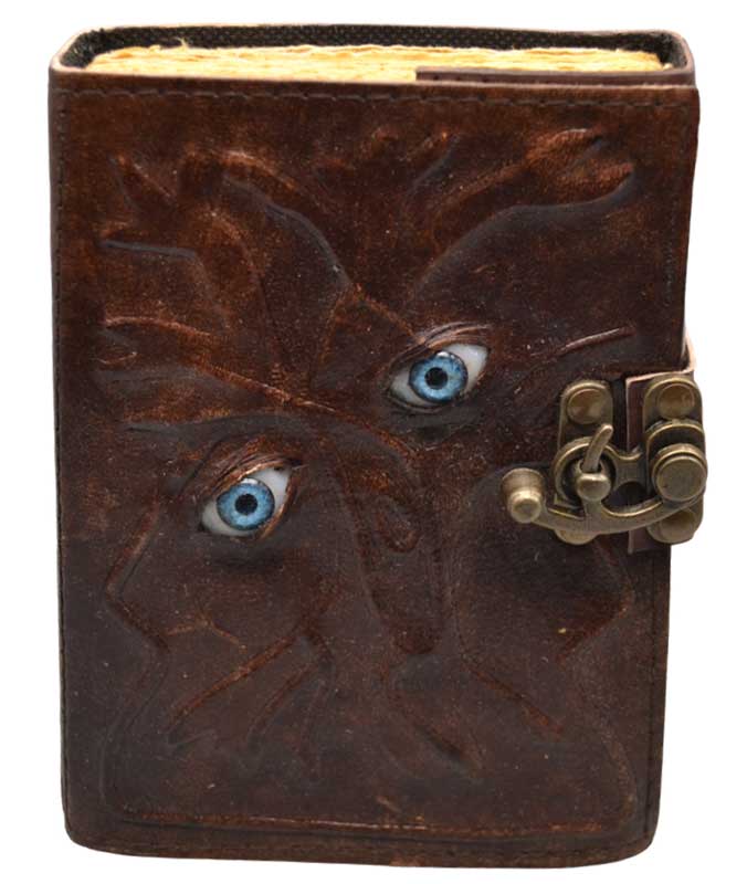 (image for) Two Eyes aged looking paper leather w/ latch