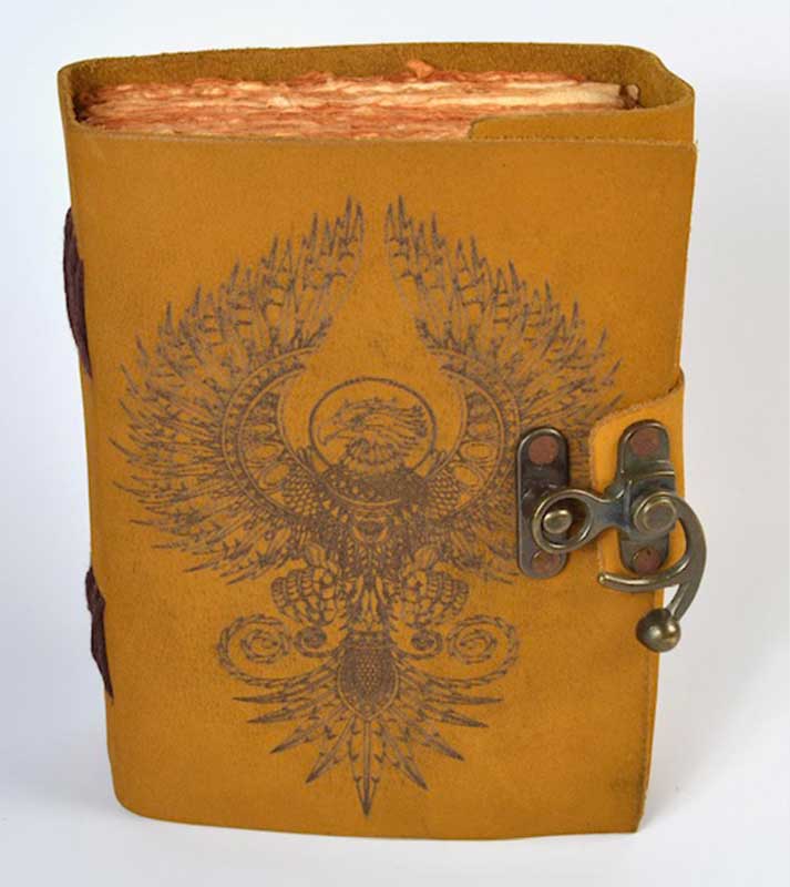 (image for) Phoenix aged looking paper leather w/ latch