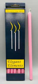 (image for) 10" Pink chime candle 6 pack