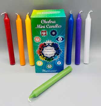 (image for) 1/2" dia 5" long Chakra chime candle 20 pack