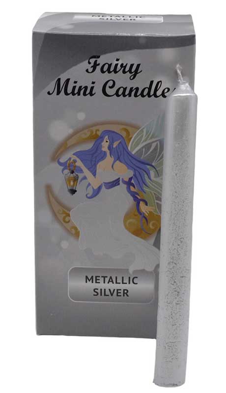 (image for) 1/2" dia 5" long Metalic Silver chime candle 20 pack - Click Image to Close